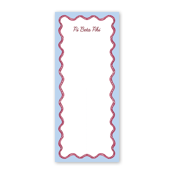 Pi Beta Phi Flower Cart Scallop Greek Skinny Notepad