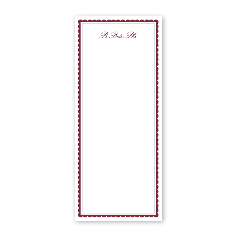Pi Beta Phi Vintage Poodles Scallop Greek Skinny Notepad