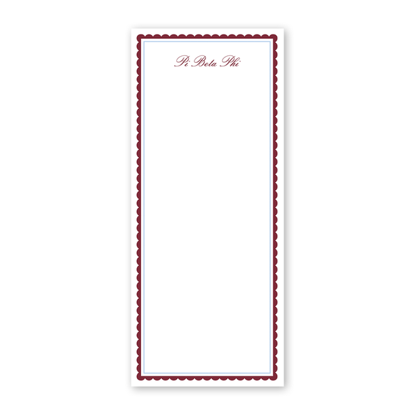 Pi Beta Phi Vintage Poodles Scallop Greek Skinny Notepad