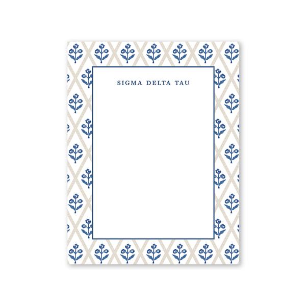 Sigma Delta Tau Bespoke Block Print Greek Notepad