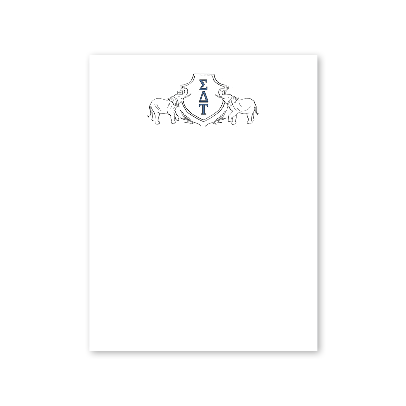 Sigma Delta Tau Elephant Crest Greek Notepad