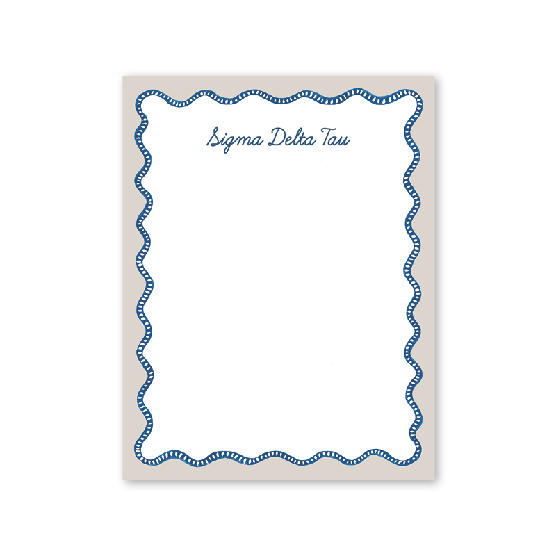 Sigma Delta Tau Flower Cart Scallop Greek Notepad