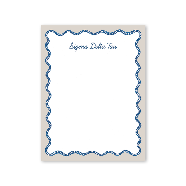 Sigma Delta Tau Flower Cart Scallop Greek Notepad