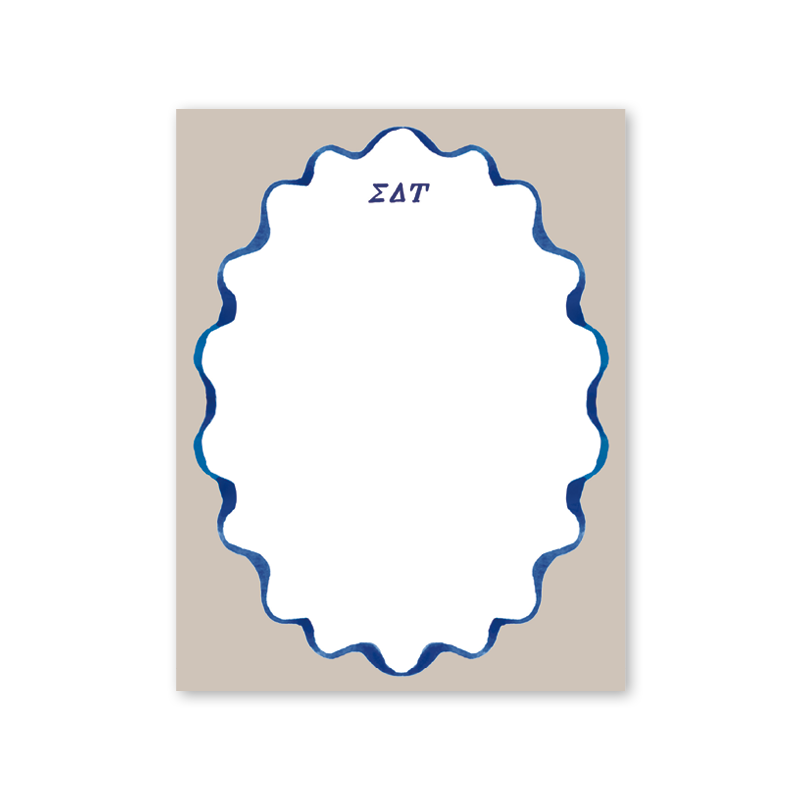 Sigma Delta Tau Merry Ribbons Scallop Greek Notepad