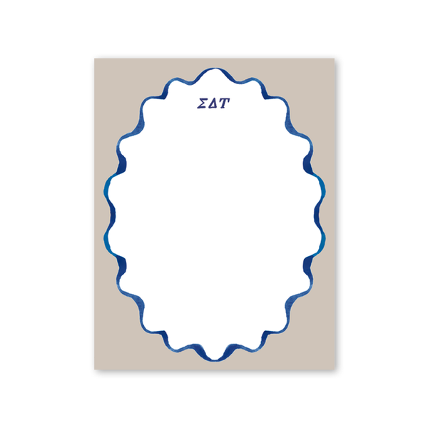 Sigma Delta Tau Merry Ribbons Scallop Greek Notepad