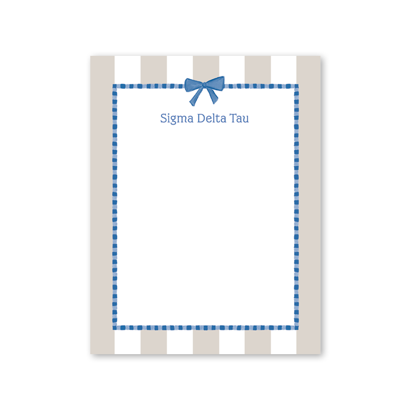 Sigma Delta Tau Presents and Bows Greek Notepad