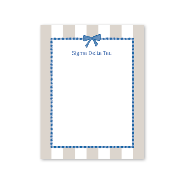 Sigma Delta Tau Presents and Bows Greek Notepad