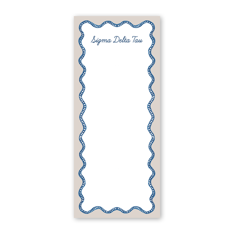Sigma Delta Tau Flower Cart Scallop Greek Skinny Notepad