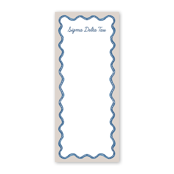 Sigma Delta Tau Flower Cart Scallop Greek Skinny Notepad