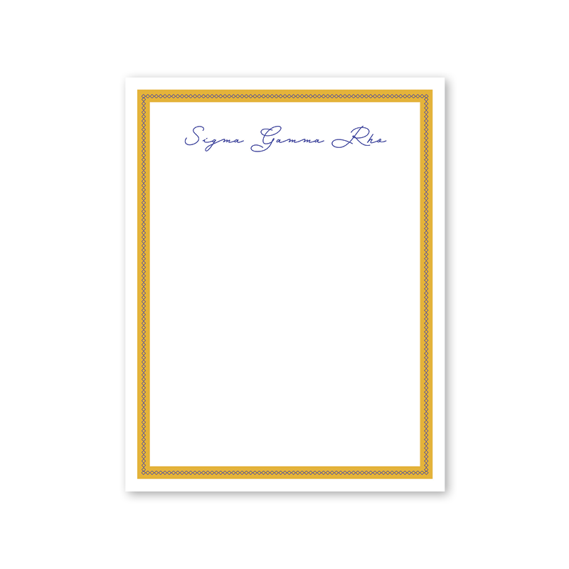 Sigma Gamma Rho Signature Charming Greek Notepad