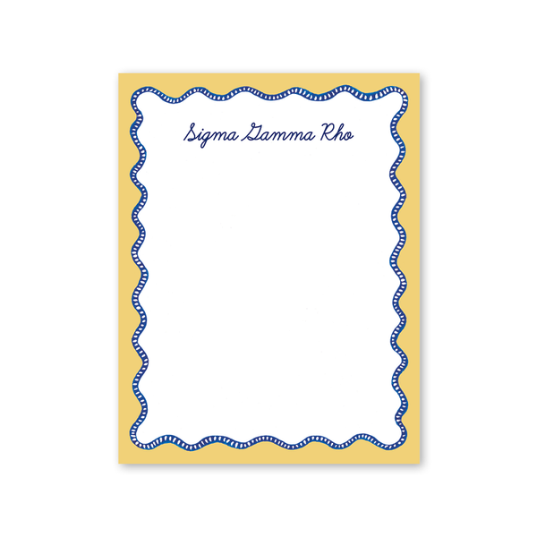 Sigma Gamma Rho Flower Cart Scallop Greek Notepad