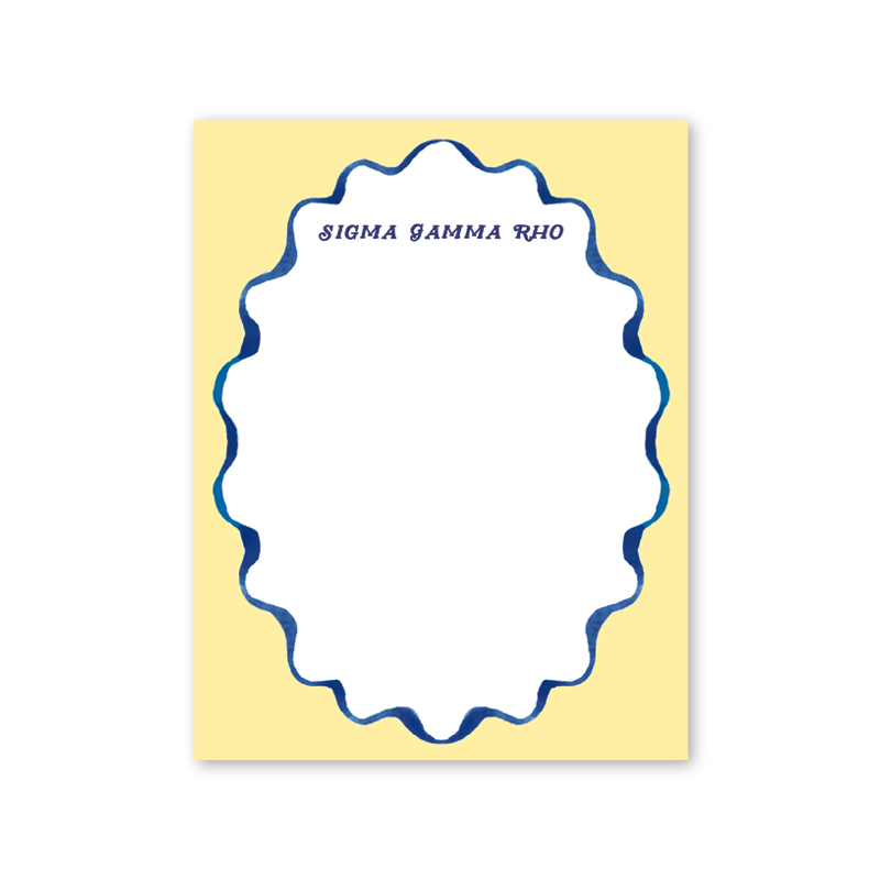 Sigma Gamma Rho Merry Ribbons Scallop Greek Notepad