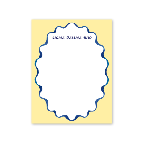 Sigma Gamma Rho Merry Ribbons Scallop Greek Notepad