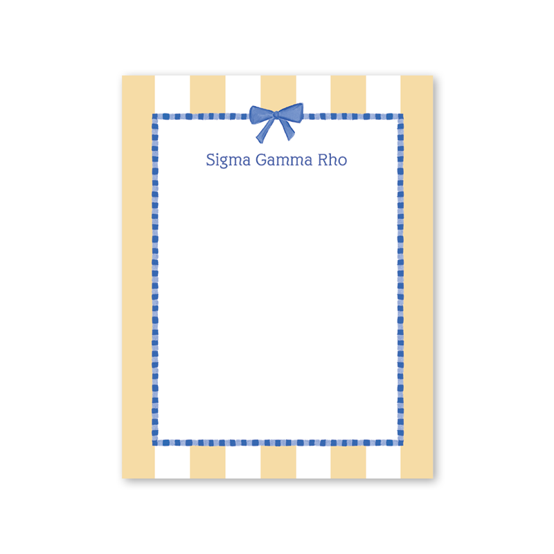 Sigma Gamma Rho Presents and Bows Greek Notepad