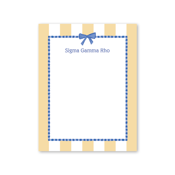 Sigma Gamma Rho Presents and Bows Greek Notepad