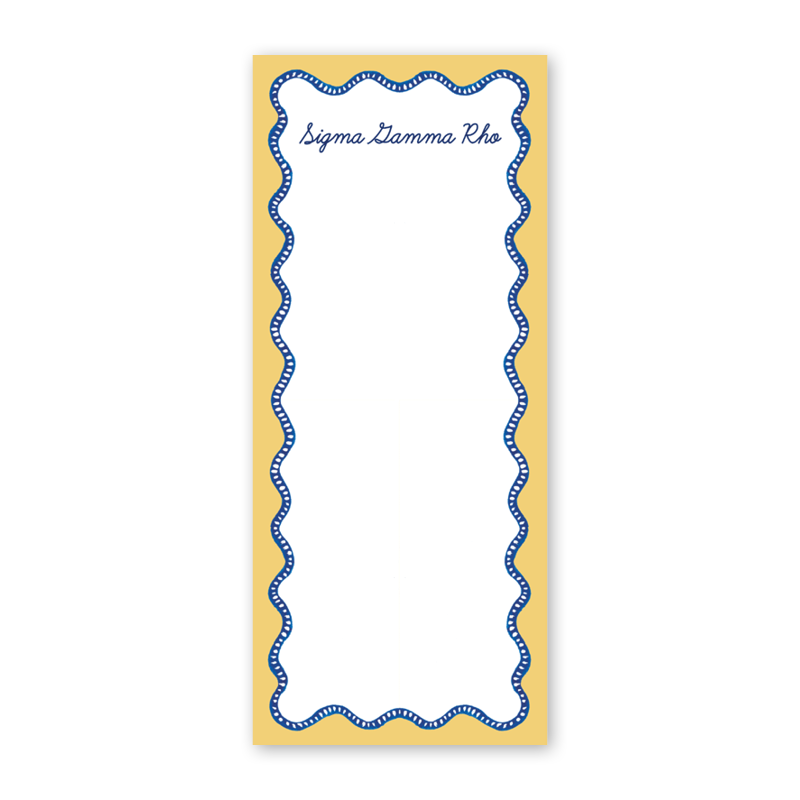 Sigma Gamma Rho Flower Cart Scallop Greek Skinny Notepad