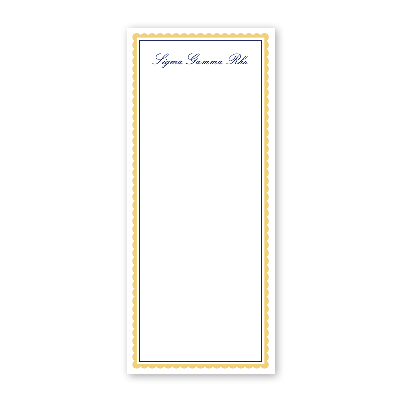 Sigma Gamma Rho Vintage Poodles Scallop Greek Skinny Notepad