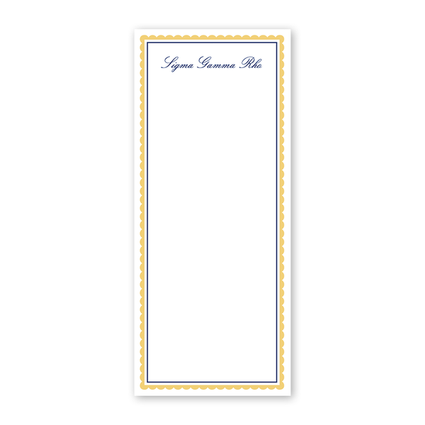 Sigma Gamma Rho Vintage Poodles Scallop Greek Skinny Notepad