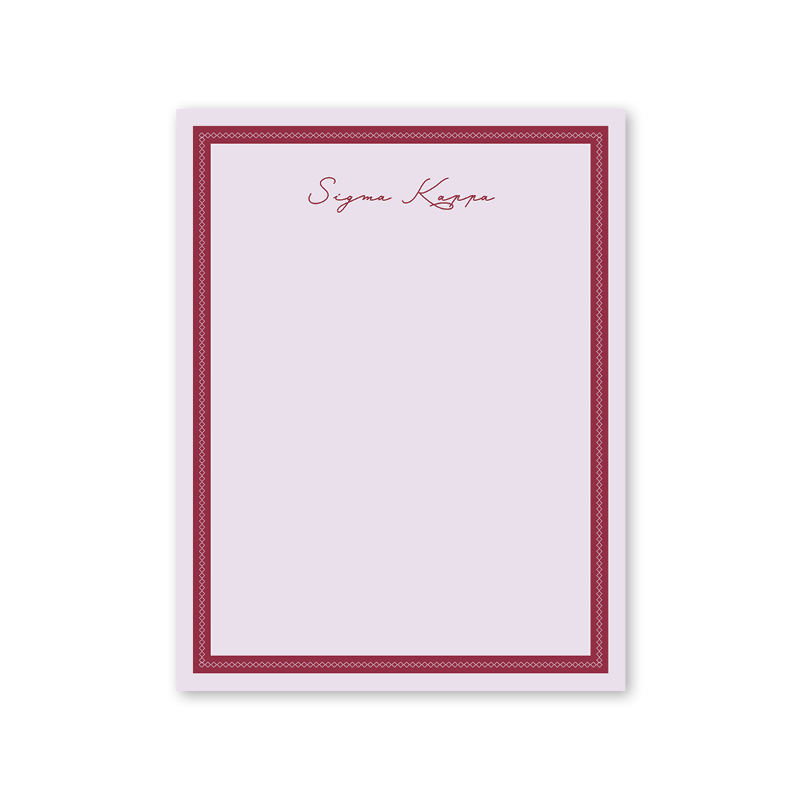 Sigma Kappa Signature Charming Greek Notepad