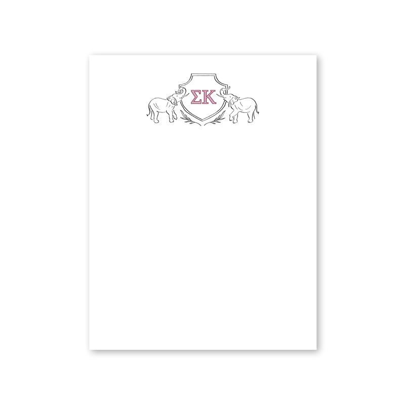 Sigma Kappa Elephant Crest Greek Notepad