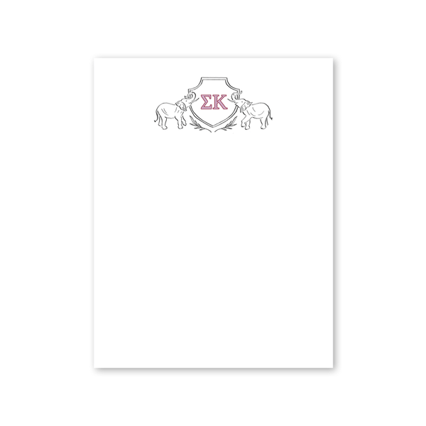 Sigma Kappa Elephant Crest Greek Notepad