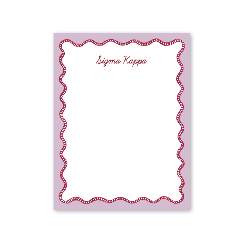 Sigma Kappa Flower Cart Scallop Greek Notepad