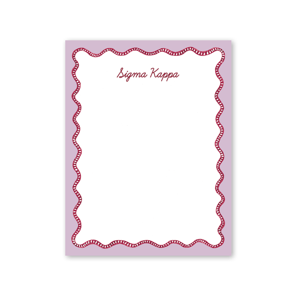 Sigma Kappa Flower Cart Scallop Greek Notepad