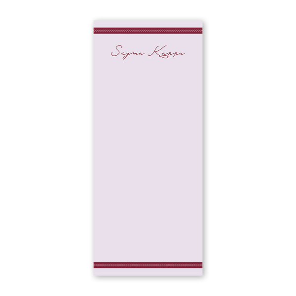 Sigma Kappa Signature Charming Greek Skinny Notepad