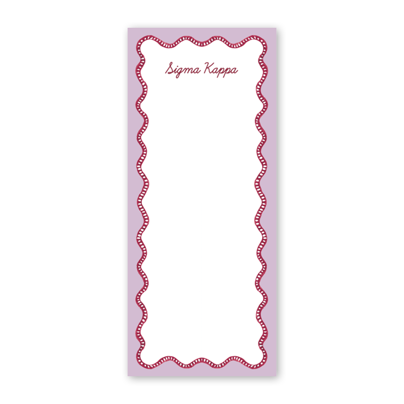 Sigma Kappa Flower Cart Scallop Greek Skinny Notepad
