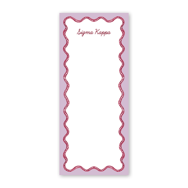 Sigma Kappa Flower Cart Scallop Greek Skinny Notepad