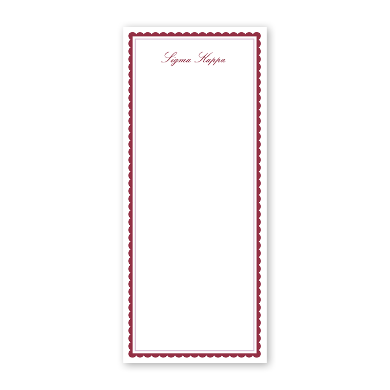 Sigma Kappa Vintage Poodles Scallop Greek Skinny Notepad