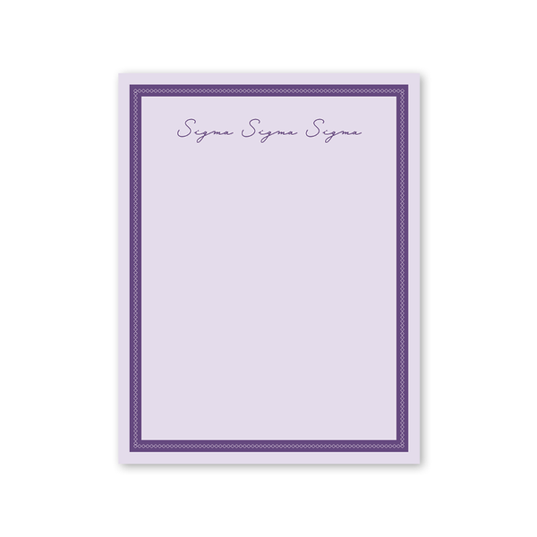 Sigma Sigma Sigma Signature Charming Greek Notepad