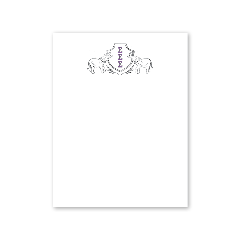 Sigma Sigma Sigma Elephant Crest Greek Notepad
