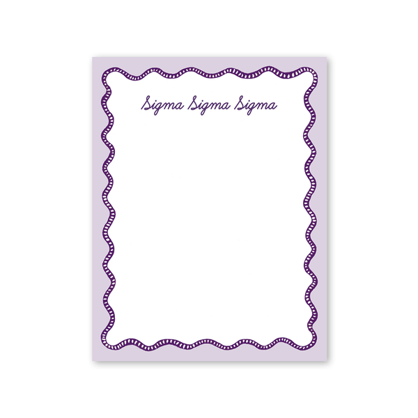 Sigma Sigma Sigma Flower Cart Scallop Greek Notepad