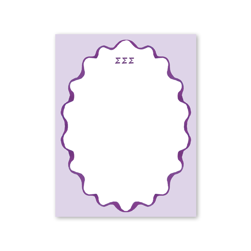 Sigma Sigma Sigma Merry Ribbons Scallop Greek Notepad