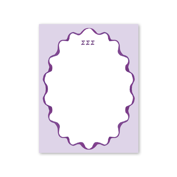 Sigma Sigma Sigma Merry Ribbons Scallop Greek Notepad