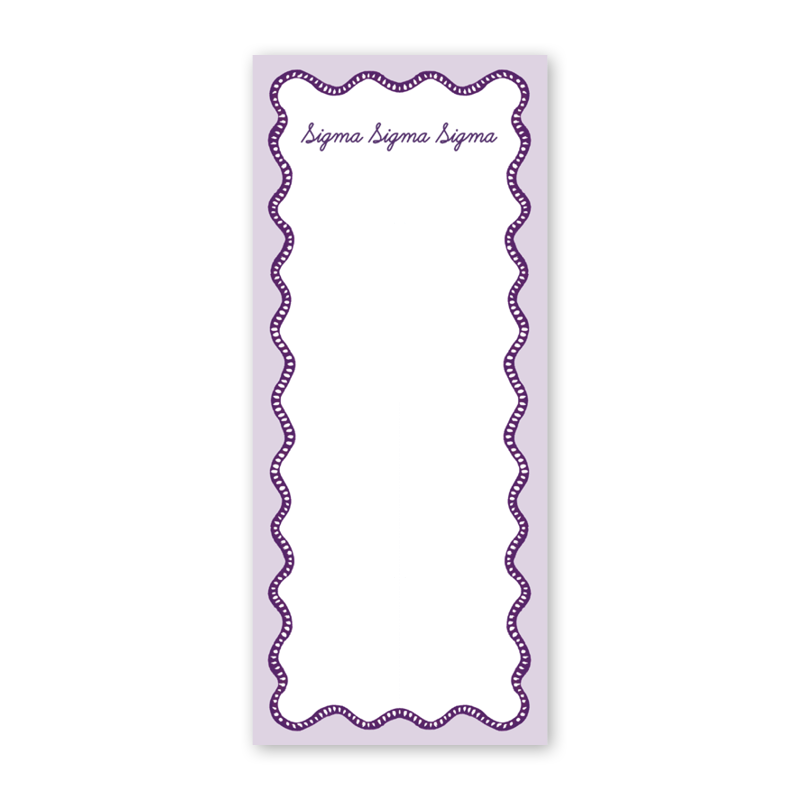 Sigma Sigma Sigma Flower Cart Scallop Greek Skinny Notepad
