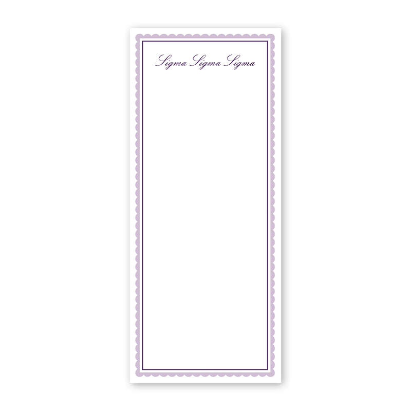 Sigma Sigma Sigma Vintage Poodles Scallop Greek Skinny Notepad