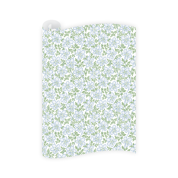 Ghost Blossom Blue Wrapping Paper Roll