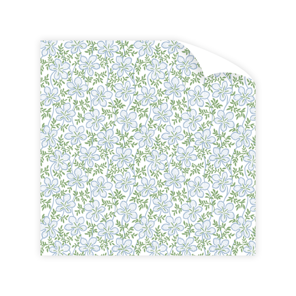 Ghost Blossom Blue Wrapping Paper Sheet