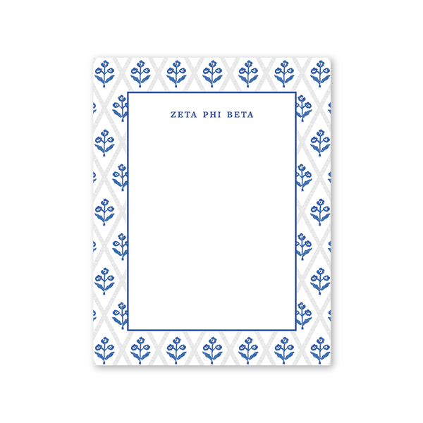Zeta Phi Beta Bespoke Block Print Greek Notepad