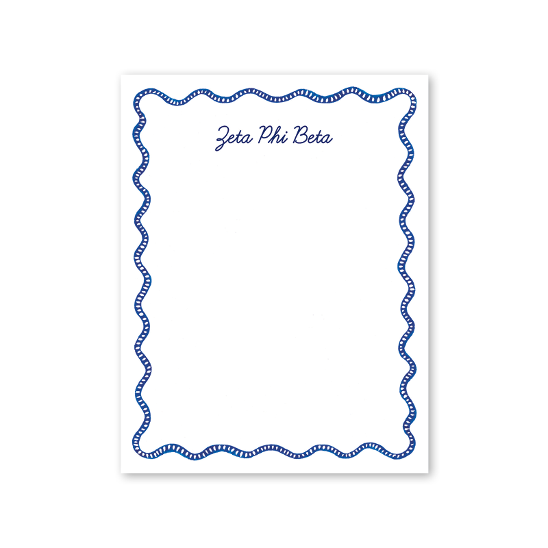 Zeta Phi Beta Flower Cart Scallop Greek Notepad