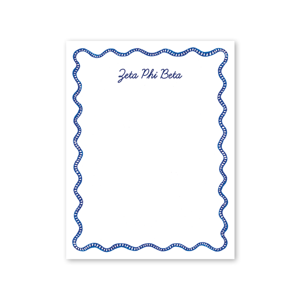 Zeta Phi Beta Flower Cart Scallop Greek Notepad