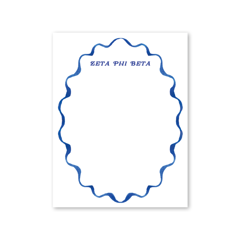 Zeta Phi Beta Merry Ribbons Scallop Greek Notepad