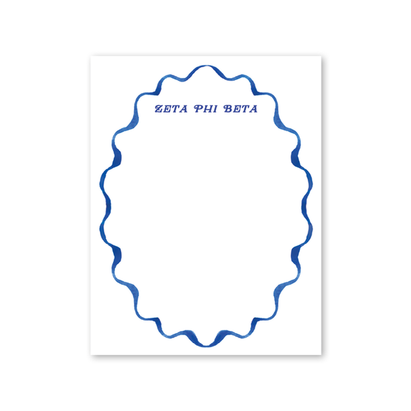 Zeta Phi Beta Merry Ribbons Scallop Greek Notepad