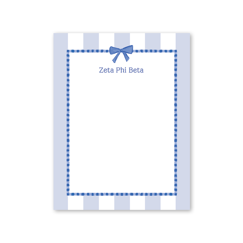 Zeta Phi Beta Presents and Bows Greek Notepad