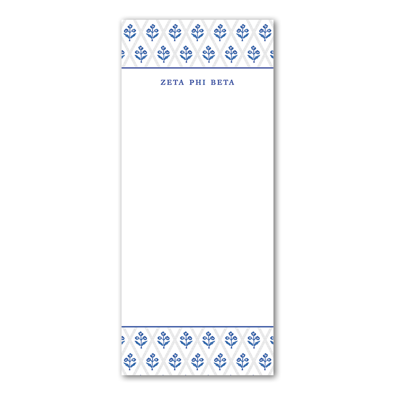 Zeta Phi Beta Bespoke Block Print Greek Skinny Notepad