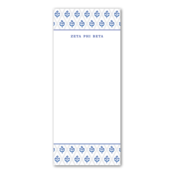 Zeta Phi Beta Bespoke Block Print Greek Skinny Notepad