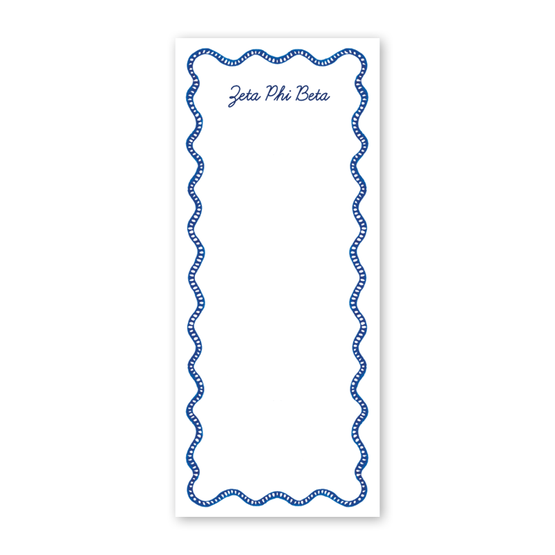 Zeta Phi Beta Flower Cart Scallop Greek Skinny Notepad