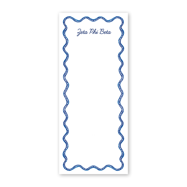 Zeta Phi Beta Flower Cart Scallop Greek Skinny Notepad